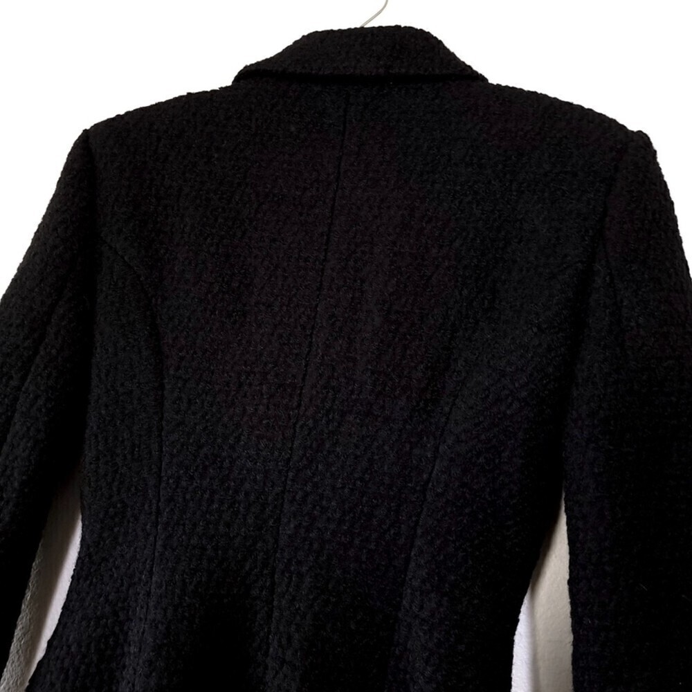 NEW L'Academie Boucle Wool Micha Long Coat Black Tailored Old Money Minimal XS - Picture 11 of 15